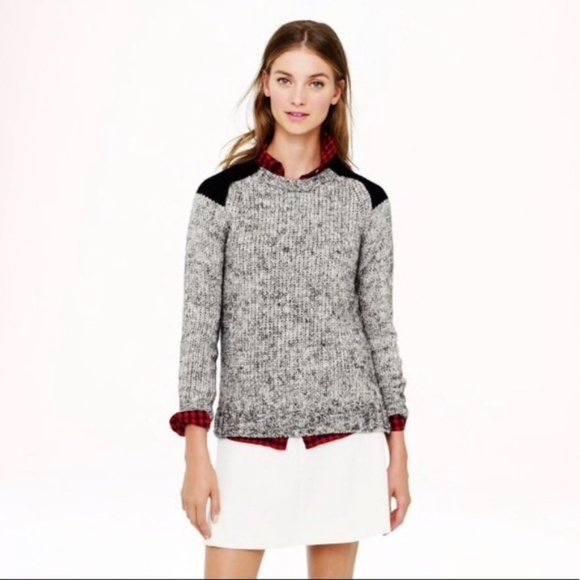 J.Crew. Marled colorblock-shoulder sweater Mohair - Picture 1 of 7